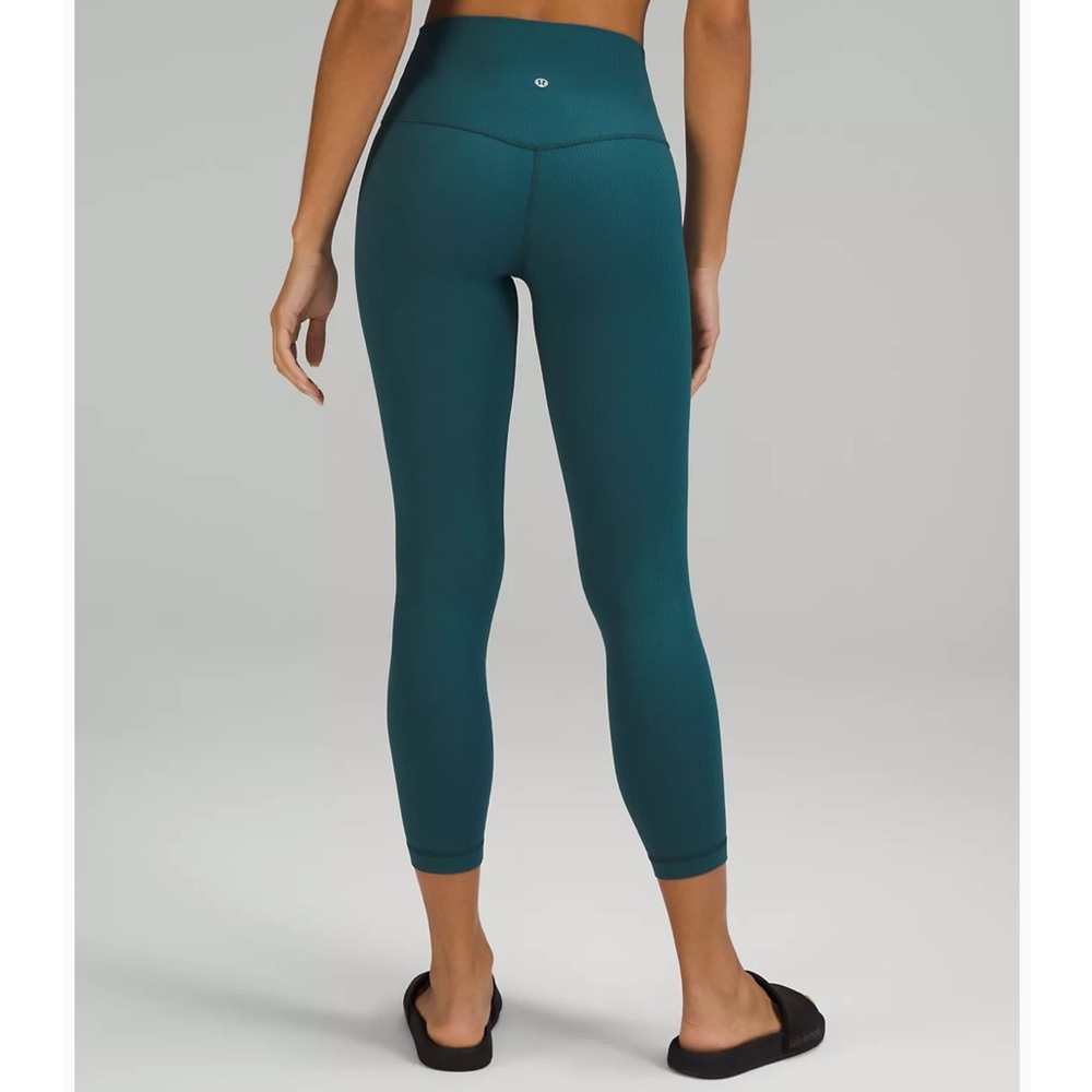Lululemon Align High Rise Ribbed Pant Leggings Green Jasper Size 12 NWT